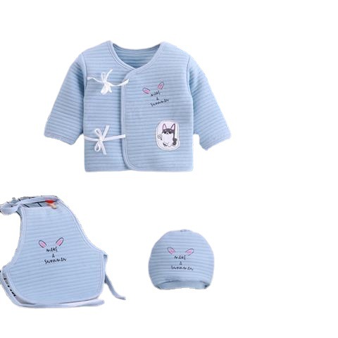 Picture of 2025 Newborn Baby Quilted Warm Cotton Clothes Newborn Embroidered Seven-Piece Gift Box Thickeneded Set Supplies