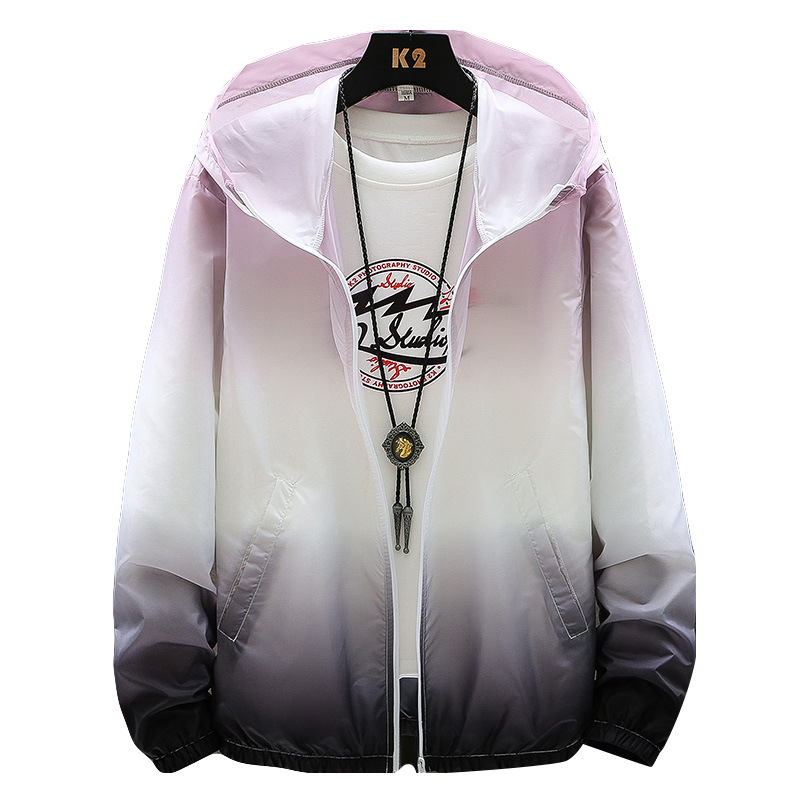 Picture of New summer sun protection clothing men's lightweight breathable hooded gradient skin clothing Outdoor Fishing Couple sun protection clothing women
