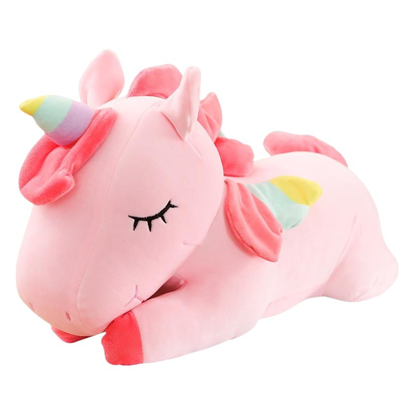 One-piece delivery lying Angel Unicorn doll down cotton rainbow Pegasus pillow plush doll gift wholesale