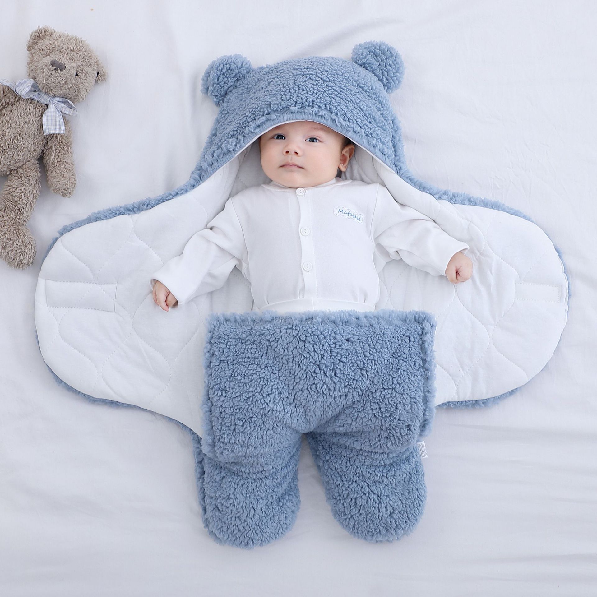 Coated Baby Newborn Baby Sleeping Bag Anti-Scare Swaddling Baby Supplies for Newborn Baby in Autumn and Winter