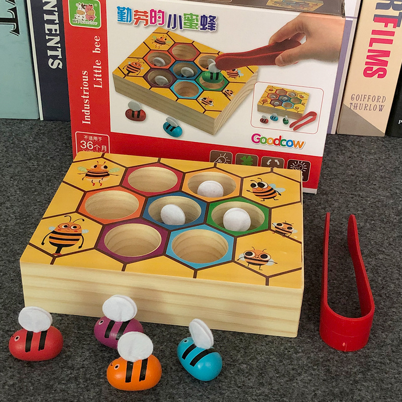Montessori Education Clip-On Bee Box Game Kidsren's Early Education Educational Kindergarten Finger Flexible Clip Little Bee Toy
