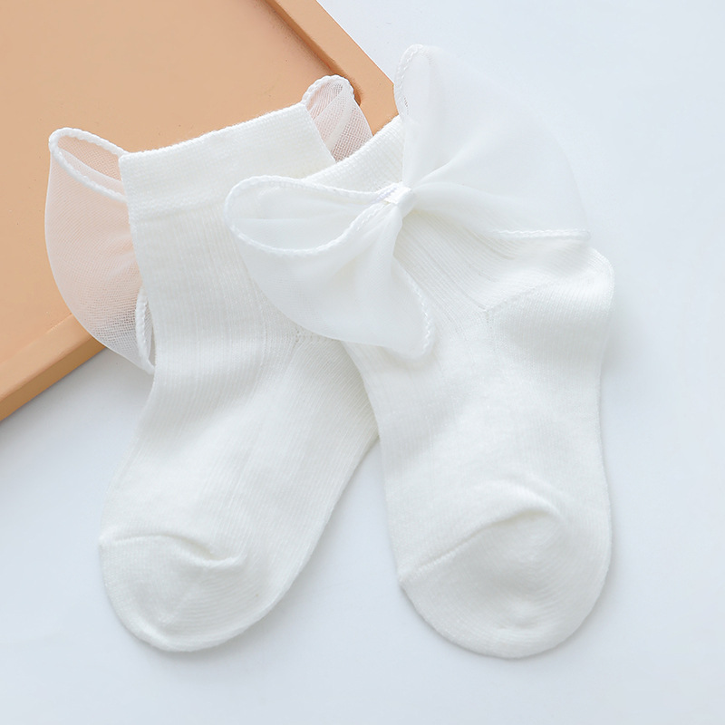 Picture of Baby Princess Socks Korean Fashion Girl Socks Children's Lace Socks Lace Bow Baby Cotton Socks Full Moon Photo