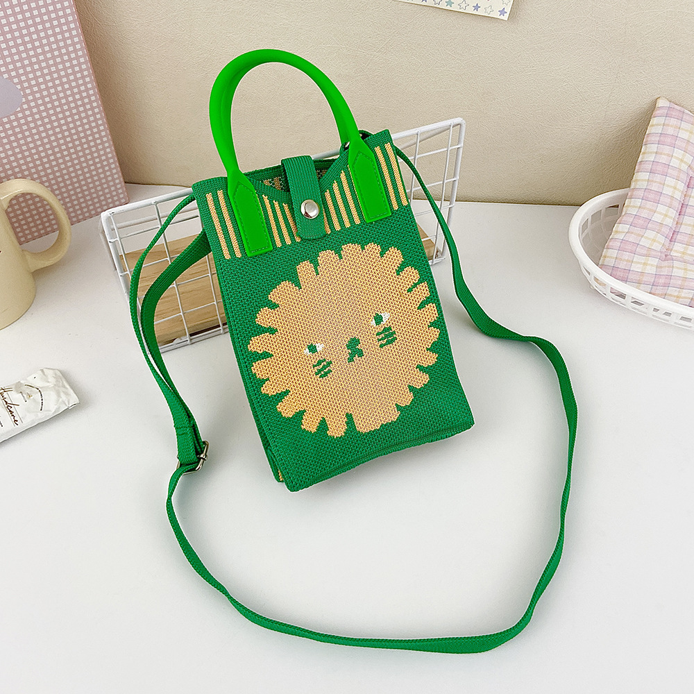 Picture of Shoulder Crossbody Mobile Phone Bag Cute Knitted Hand Bag Cartoon Large Capacity All-match Coin Purse Handbag Wholesale