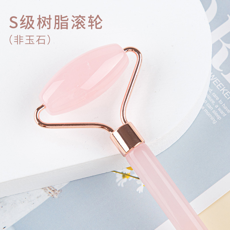 Picture of Cross-Border Rose Quartz Double-Headed Roller Facial Massager Non-Jade Facial Lifting Beauty Scraping Board Eye Pulling Stick