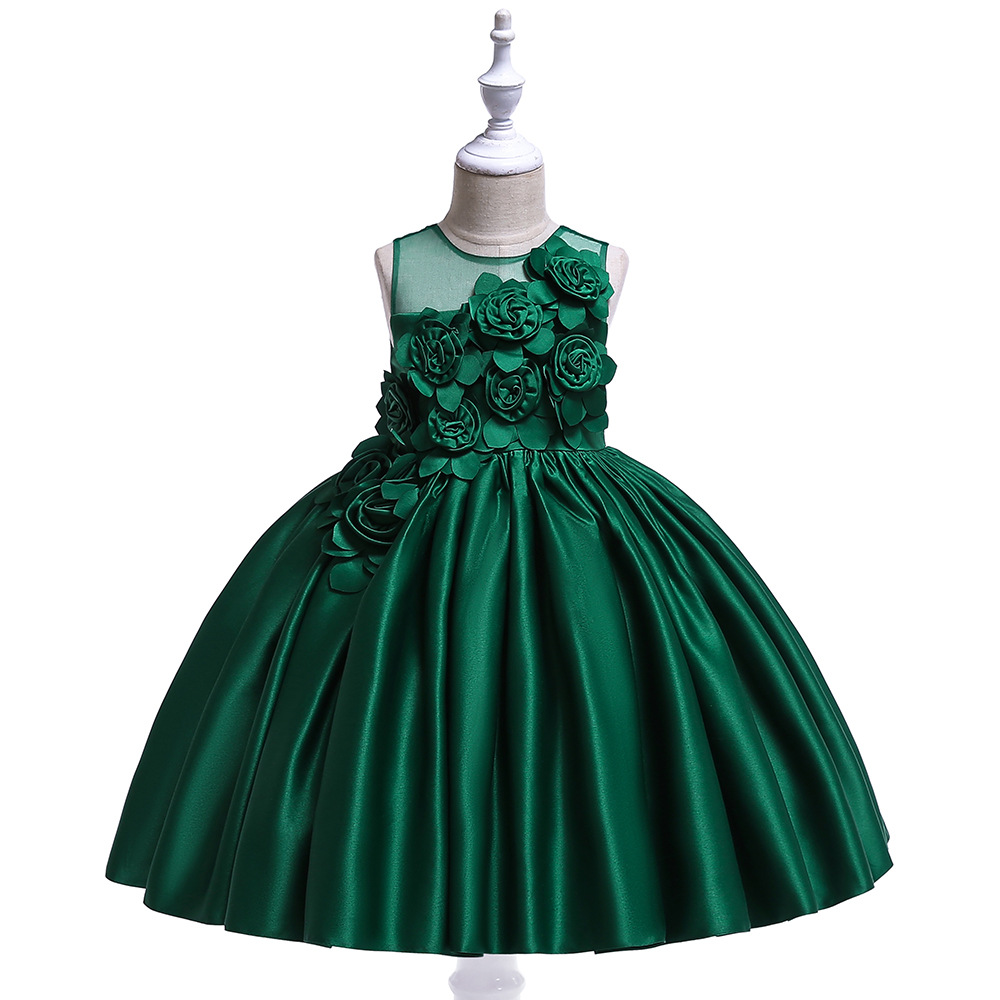 Picture of 2025 Girls Satin Spliced Mesh Skirt Amazon New Children's Clothing Dress Wholesale Princess Skirt Children's Dress