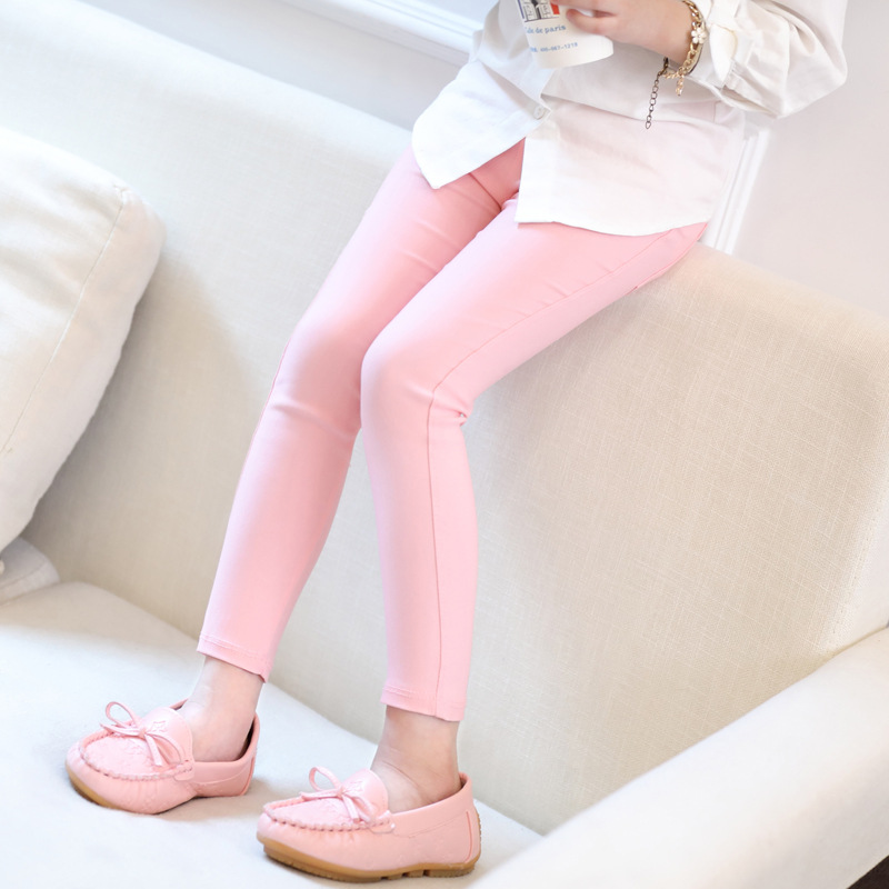 Picture of Children's pencil pants spring and autumn thin Korean children's clothing girls candy color elastic leggings large and medium children's pants wholesale