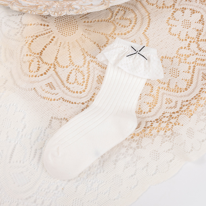 Picture of Girls socks wholesale spring and autumn 2022 new baby lace socks lace princess socks bow little girl socks