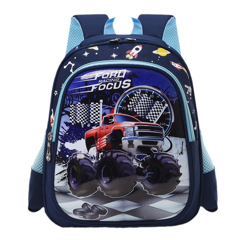 Picture of New Raceway Children's Backpack 2024 New Cartoon Pattern Kindergarten Lightweight Ridge Protection Not Large Capacity Backpack
