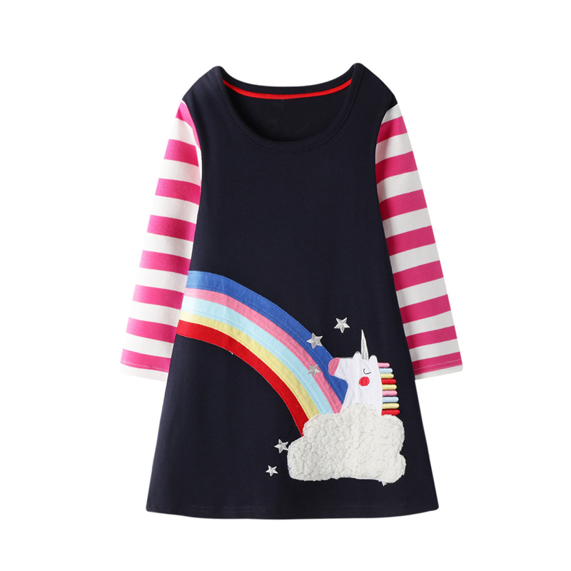 Picture of Girls dress autumn new children's clothing Europe and the United States wholesale long sleeve student skirt children's skirt a generation of hair