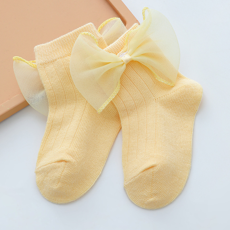 Picture of Baby Princess Socks Korean Fashion Girl Socks Children's Lace Socks Lace Bow Baby Cotton Socks Full Moon Photo