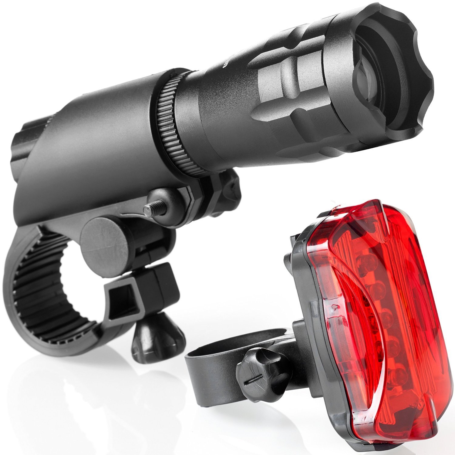 Factory wholesale 5W mountain bike headlight riding flashlight set charging zoom strong light