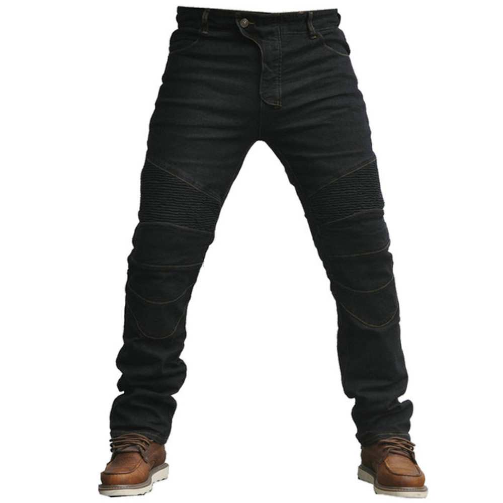 Picture of Motorcycle Riding Pants Denim Racing Pants Straight Slim-Fit Elastic Belt Protector Men's and Women's Off-Road Rider Anti-fall Pants