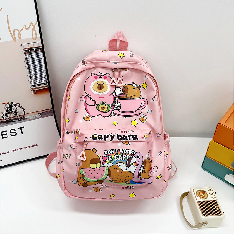 Picture of 2025 New Cartoon Cute Schoolbag for Female Students Kapibala Large Capacity Backpack Backpack for Primary and Secondary School Students