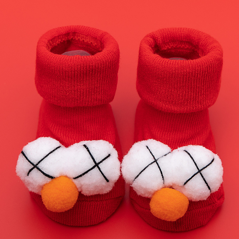 Picture of Newborn baby baby terry socks autumn and winter thick non-slip Christmas socks toddler red floor socks wholesale