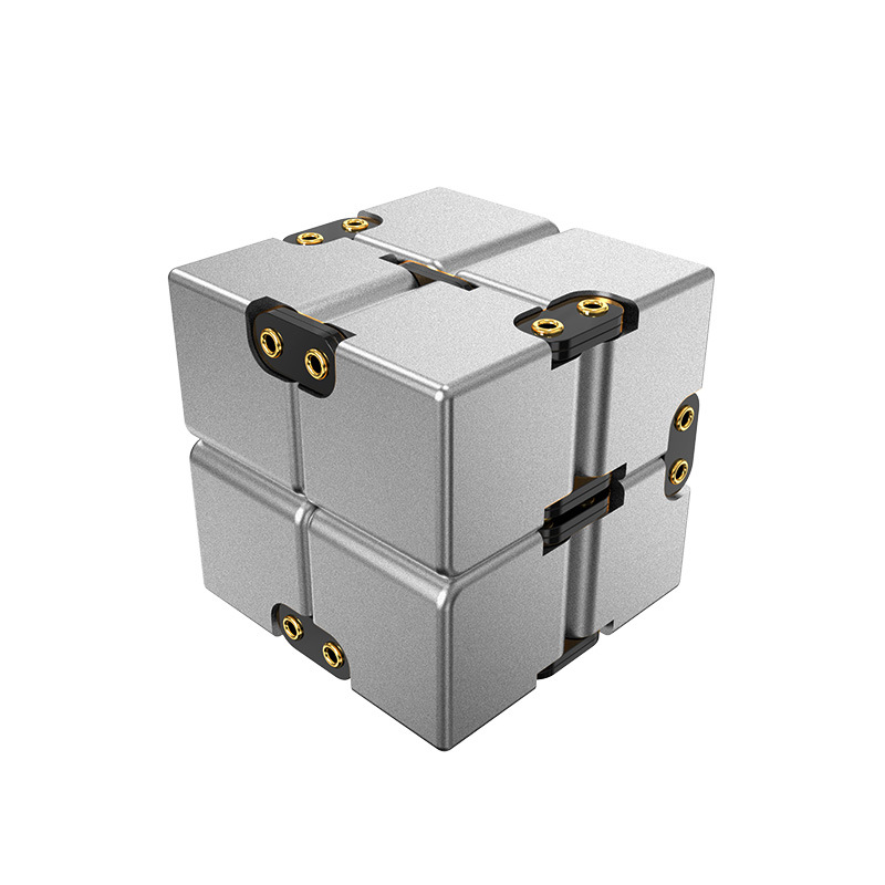 Picture of Cross-border Aluminum Alloy Infinite Rubik's Cube Decompression Artifact Fingertip Gyro Toy Shake Decompression Flip Pocket Square