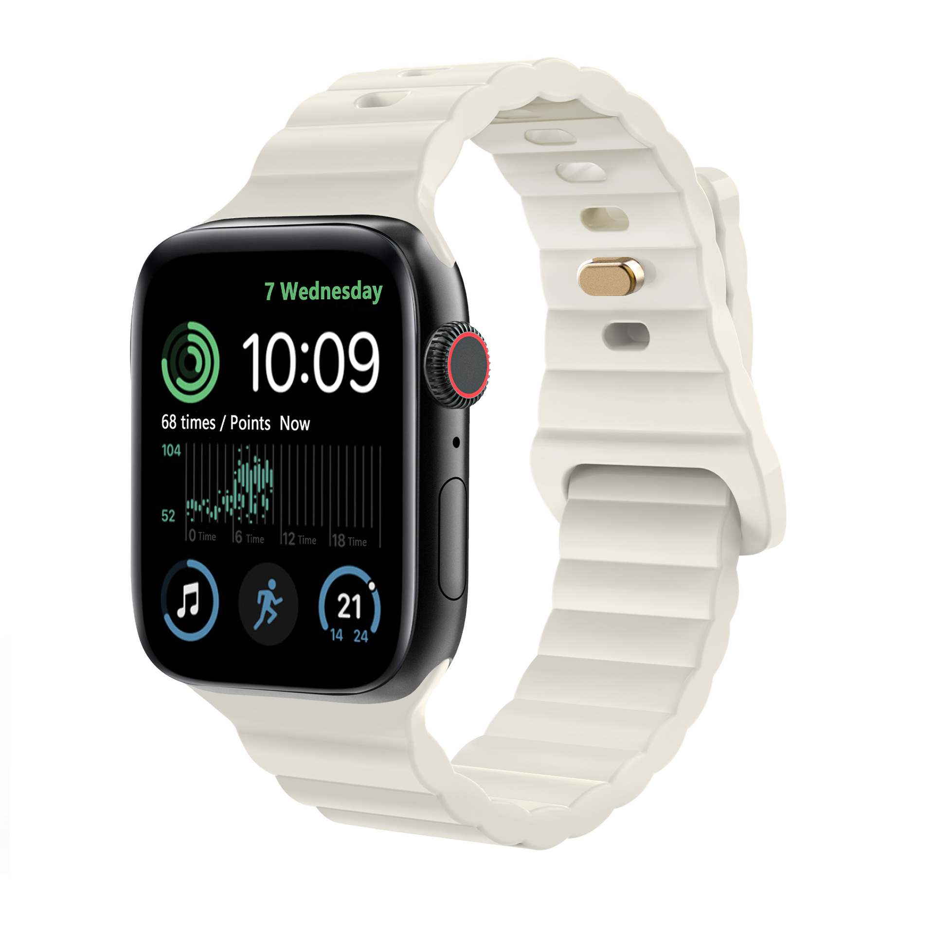 Picture of For Apple Watch iwatch1087654 Silicone Strap applewatch9 Lightning Buckle Wave Pattern Solid Color