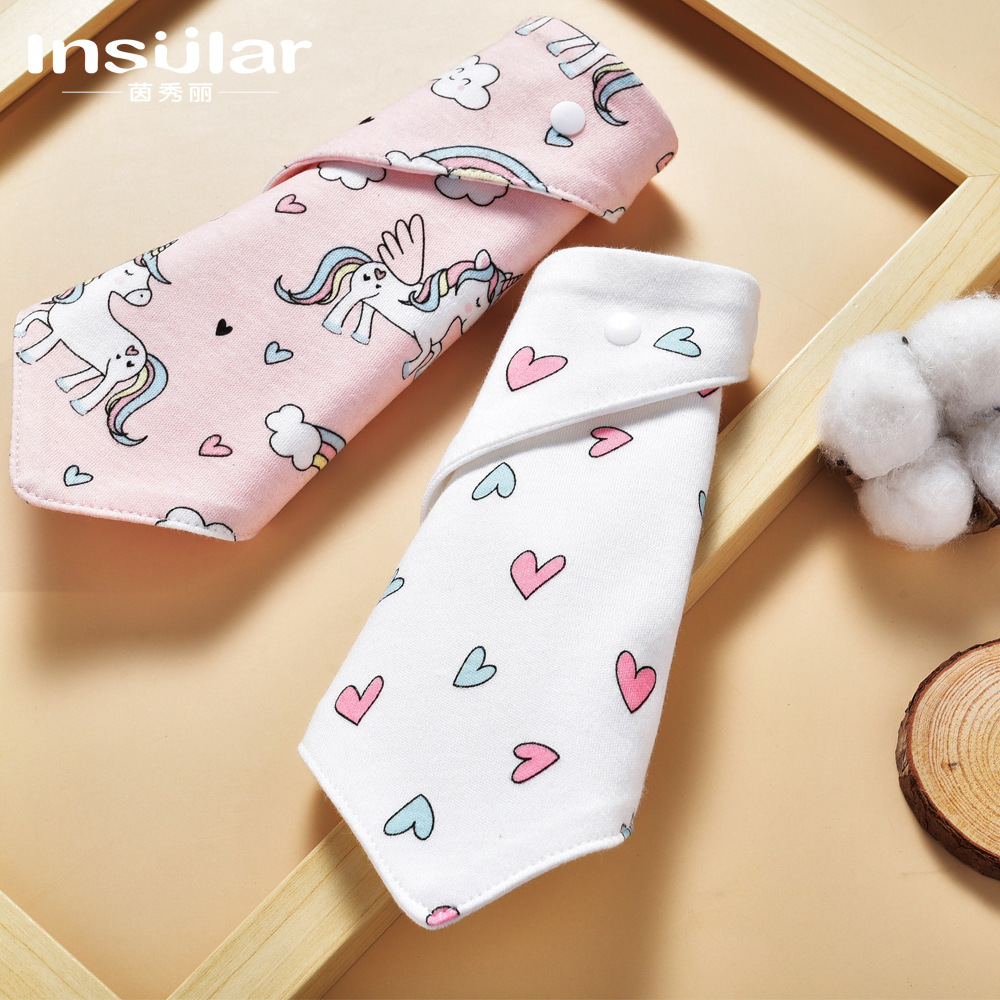 Picture of 3 PCTs Yinxiuli Pure Cotton Baby Slip Towel Baby Snaps Triangle Slip Towel Scarf Bib Bib Cross Border