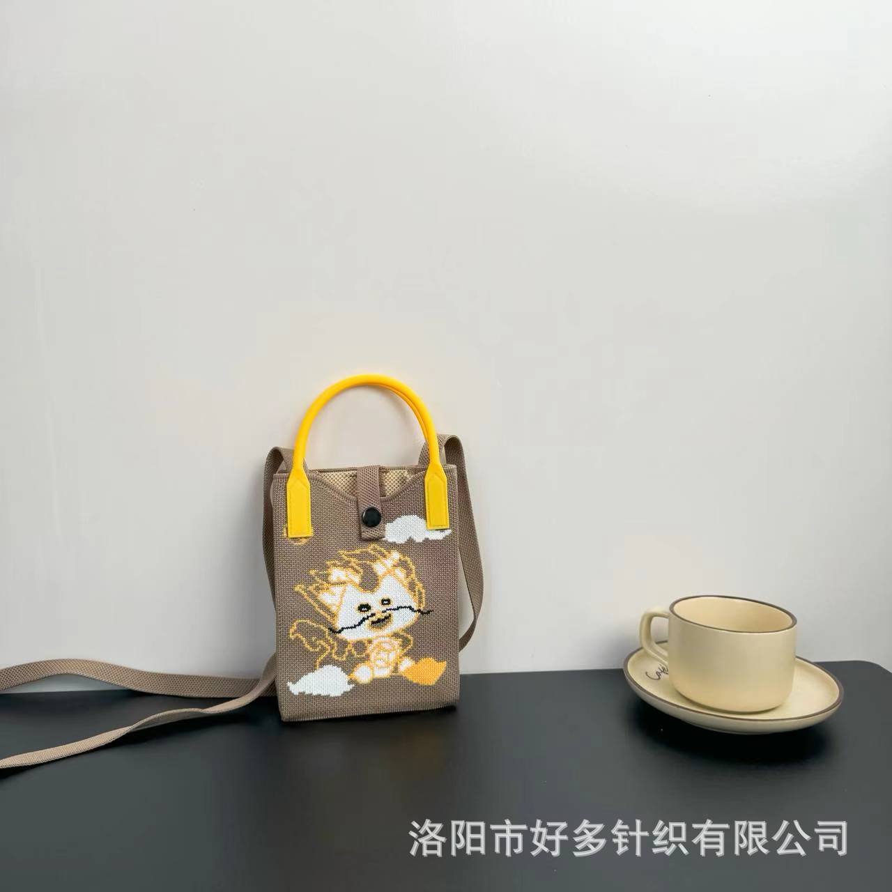 Picture of Advanced Sense Ins Mobile Phone Bag New Cartoon Knitted Bag Dopamine Niche All-match Crossbody Shoulder Bag Handbag