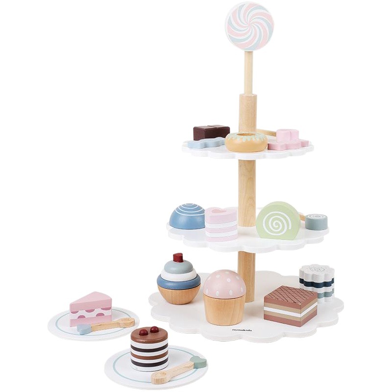 Girls Birthday Gift Wooden Cake Toy Afternoon Tea Children's Play Kitchen Ice Cream 3-4-5-6 Years Old