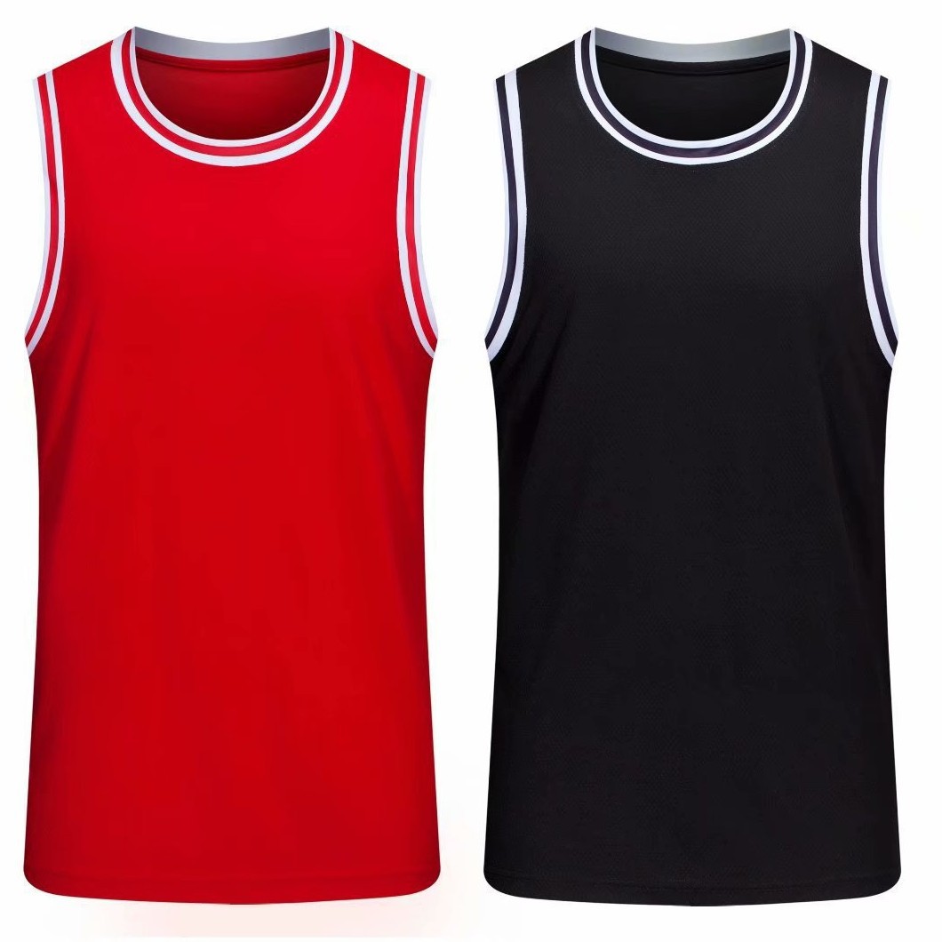 Picture of Crewneck Sleeveless Jersey Vest Top Men's Breathable Sweat Absorbing Summer Printing Basketball Training Camp Team Clothes Team Clothes Men's