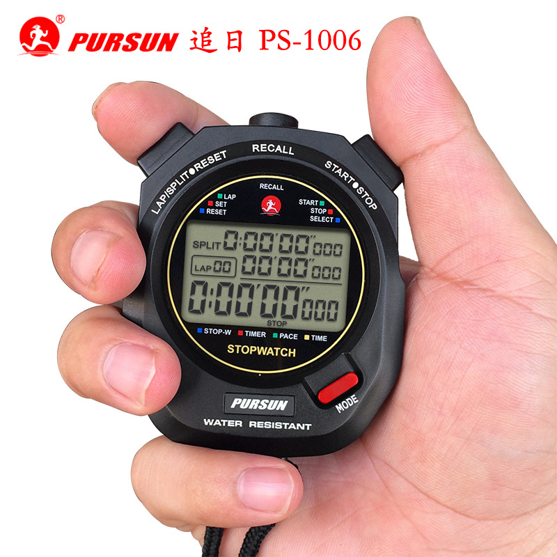 Sun-chasing Multi-function Electronic Stopwatch 100-channel Memory 1‰-second Games Timer PS-1006