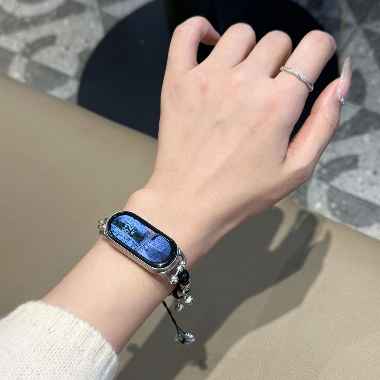 Picture of For Mi Band 9/8/7 nfc version 5/6 generation wristband beaded bracelet strap beaded 4/3 women 7pro