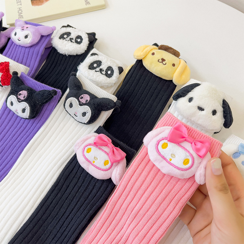 Picture of Children's cartoon socks boys and girls tube socks three-dimensional doll cute kulomi doll pile socks manufacturers wholesale