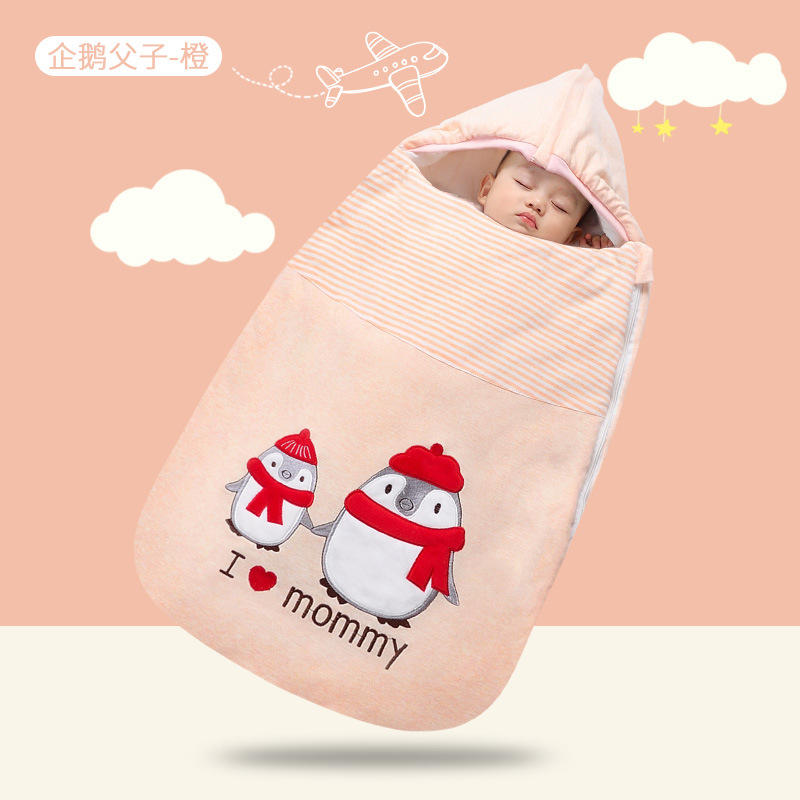 Picture of Factory direct supply of a generation of hair agent baby sleeping bag newborn belly kick thick swaddling clothes in autumn and winter