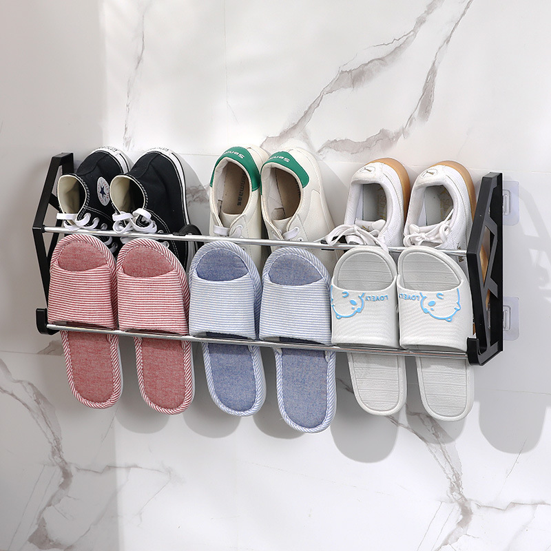 Picture of The Philippines's Best-Selling Punch-Free and Nail-Free Door Behind Simple Shoe Rack Assembly Shoe Rack Bathroom Slipper Rack Wall-Mounted Storage Rack