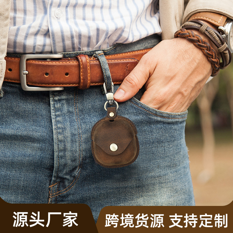 Picture of For Samsung Galaxy buds2 headset set crazy horse leather portable bluetooth headset protection set a generation of hair