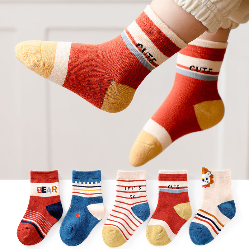 Picture of Winter polyester cotton boys' baby socks spring and autumn children's socks autumn and winter New cartoon Korean style girls' mid-calf children's socks