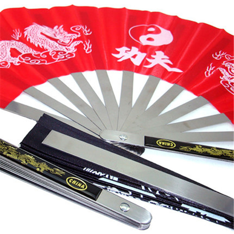 Picture of Stainless Steel Taiji Fan Fitness Kung Fu Fan Taijiquan Martial Arts Performance Fan Dance Fan Square Dance Fan