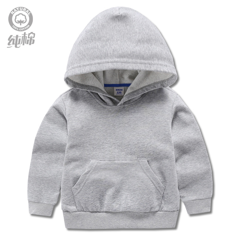 Picture of Autumn new children's clothing children's solid color hooded vests boys and girls long sleeve hoodie jacket coat a generation of hair