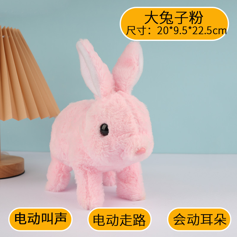 Picture of Plush Electric White Rabbit Simulation Pet Can Walk, Call, Move Mouth, Shake Ears Angora Rabbit Pet Toy