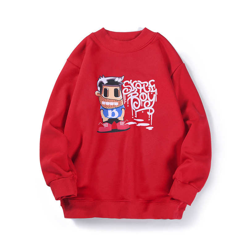 Picture of Autumn and Winter Korean Style New Boys' Velvet Sweatshirts, Medium and Large Kidsren's Austrian Velvet Cartoon Printed Kidsren's Sweatshirts Wholesale