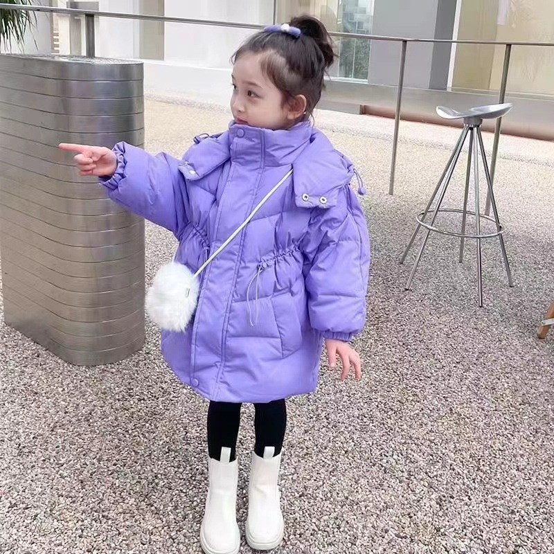 2024 New girls' down cotton-padded coat winter thickened children's coat children's baby girls' warm winter cotton-padded coat