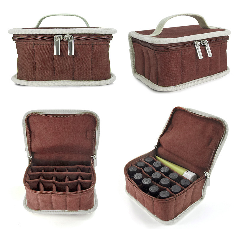 Picture of 16-Gig Portable Canvas Essential Oil Storage Bag Nail Polish Makeup Storage Box Dorrit Essential Oil Bag