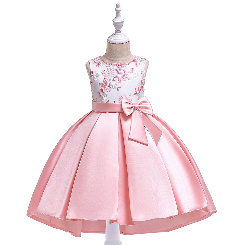 Picture of European and American Kidsren's Dress Girls Embroidered Beaded Princess Dress Bow Evening Dress Children's Catwalk Dress
