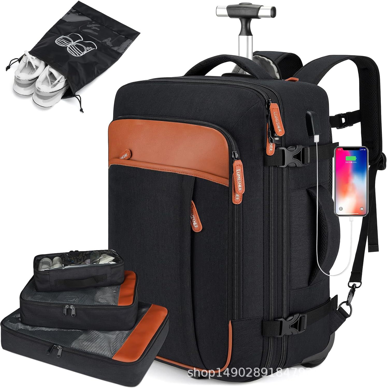 Picture of Amazon Cross-border Foreign Trade Explosions Backpack Men's Rod Bag Expandable Travel Travel Bag