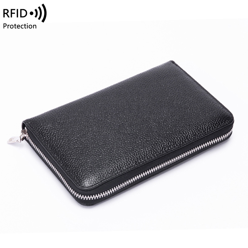 Picture of Wallet leather new RFID litchi pattern long Passbook bag multi-functional ID bag large capacity clutch
