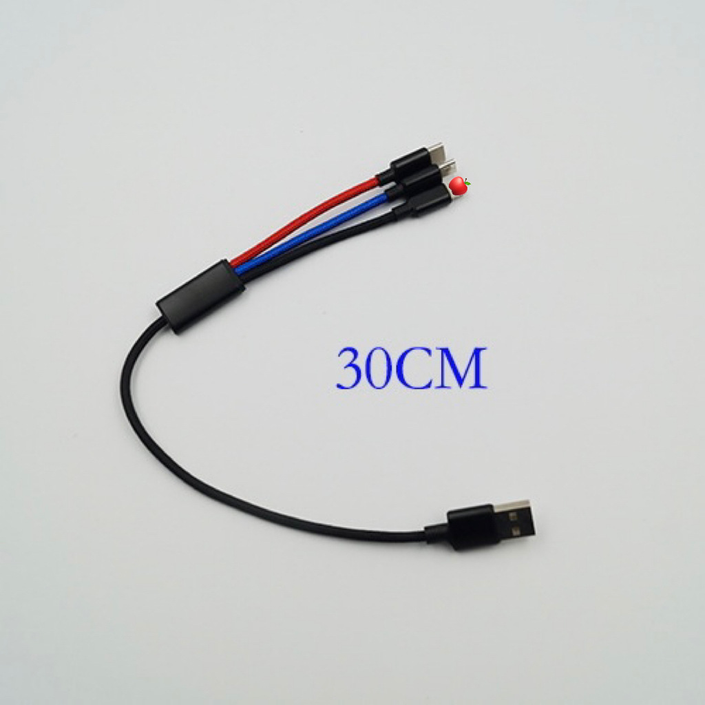 Picture of One drag three short 30cm data line short three-in-one mobile phone charging line fast charging line charging treasure dedicated