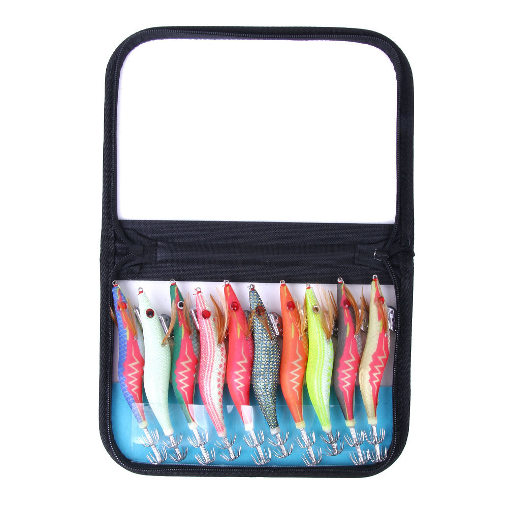 Picture of Hengjia/Hengjia 2.5 # 3.0 # 3.5 # Glow-In-The-Dark Simulated Shrimp Squid Needles Set of 10 Boxed Wooden Shrimp Wholesale