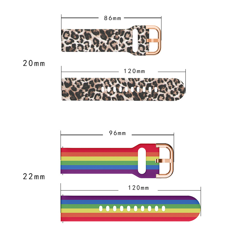 Picture of For Samsung galaxy active2 Printed Silicone Strap Watch4 Huawei Smart Strap 20/22mm