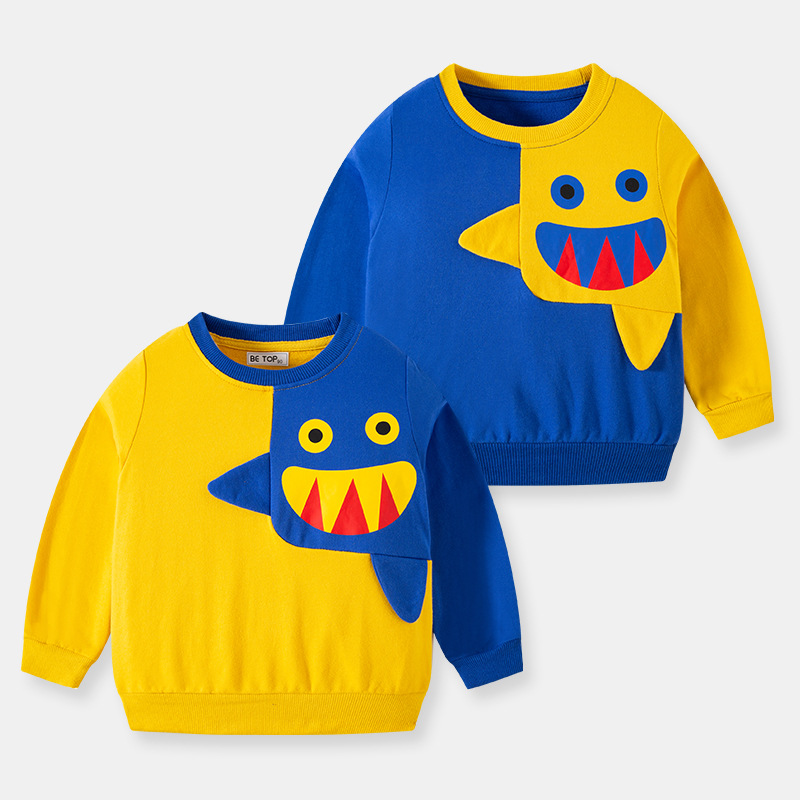 2025 New Children's Sweaters Autumn Children's Cartoon Color Matching Cute Tops Boys' Knitted Tops Pullovers Dropshipping