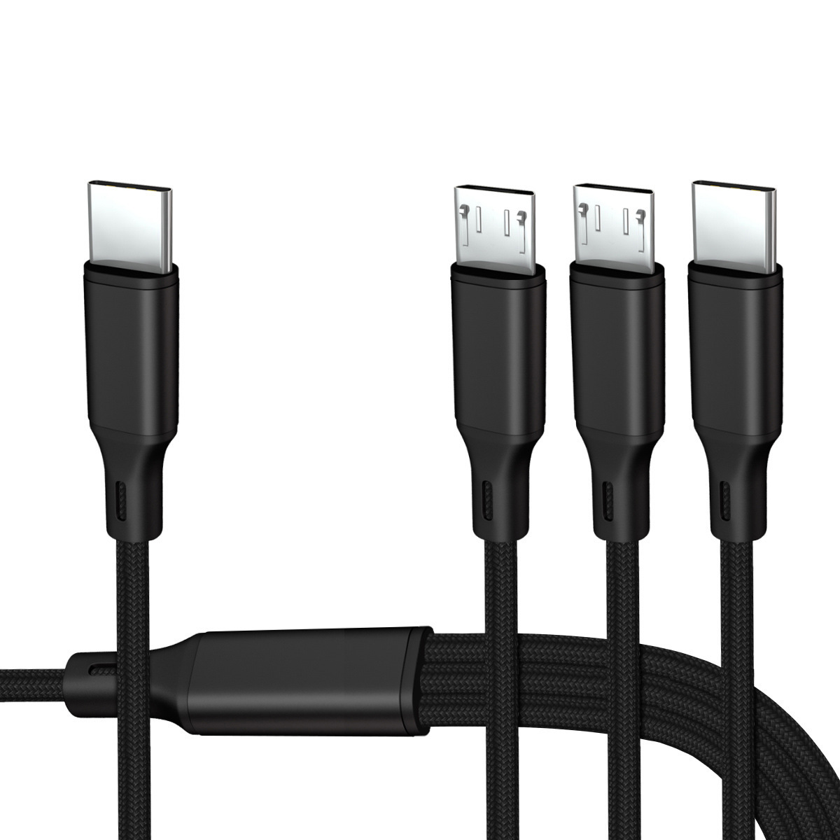 Picture of Braided one-to-three data line fast charging line three-in-one multi-head mobile phone car charging line gift LOGO