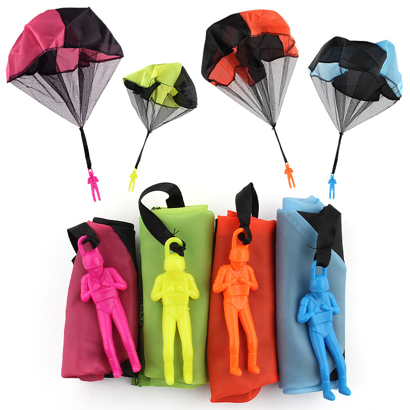 Children Hand Throwing Parachute Soldier Small Flying Umbrella Outdoor Leisure Sports Toy Square Park Hot Selling Bag