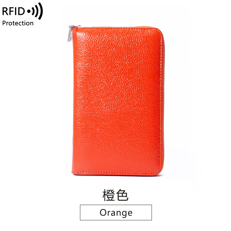 Picture of Wallet leather new RFID litchi pattern long Passbook bag multi-functional ID bag large capacity clutch