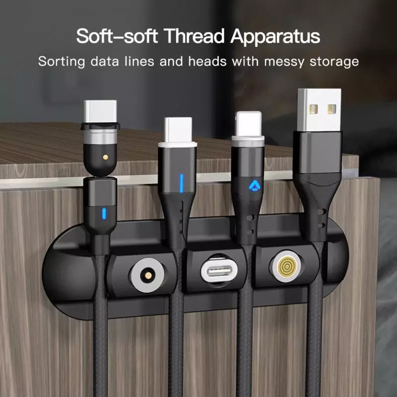 Picture of Simple Style Solid Color Data Cable Organizer Charging Cable Multi-Purpose Organizer Stickable Mouse Clamp Solver