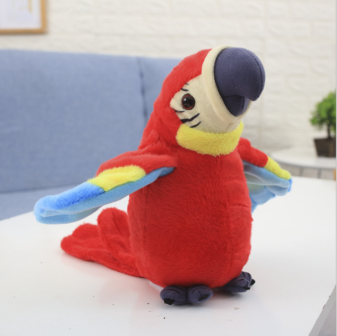 Picture of Cross-border New Electric Plush Toy Parrot Electric Recording Talking Parrot Twisting Fanting Wings Toy