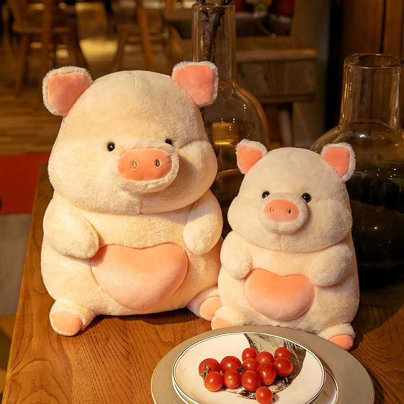 Ins Cute Pink Heart Pig Doll Cartoon Girl Heart Artificial Cute Pig Plush Toy Korean Smile Pig